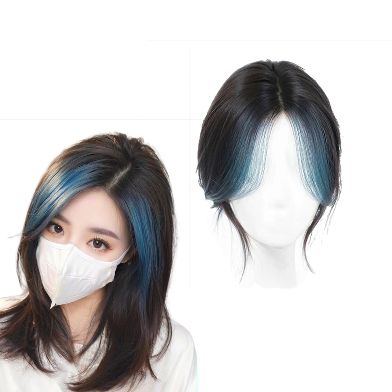 【週末値下げ】ハイネット部分ウィッグ(八分)自然なハイライトカラー 61hH+E0kxEL.jpg